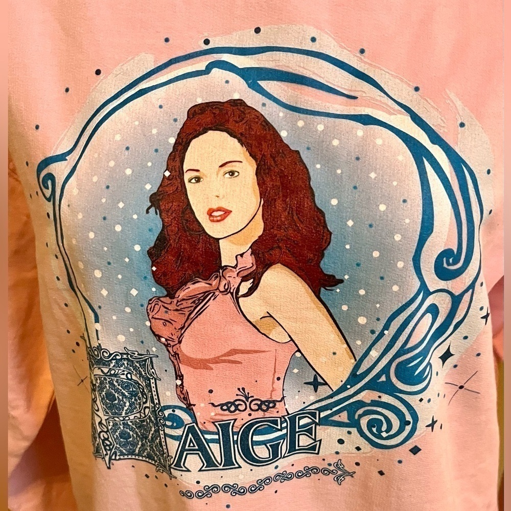 Bioworld Charmed TV Show Graphic Sweatshirt Paige Pink Pullover Sweater Small S